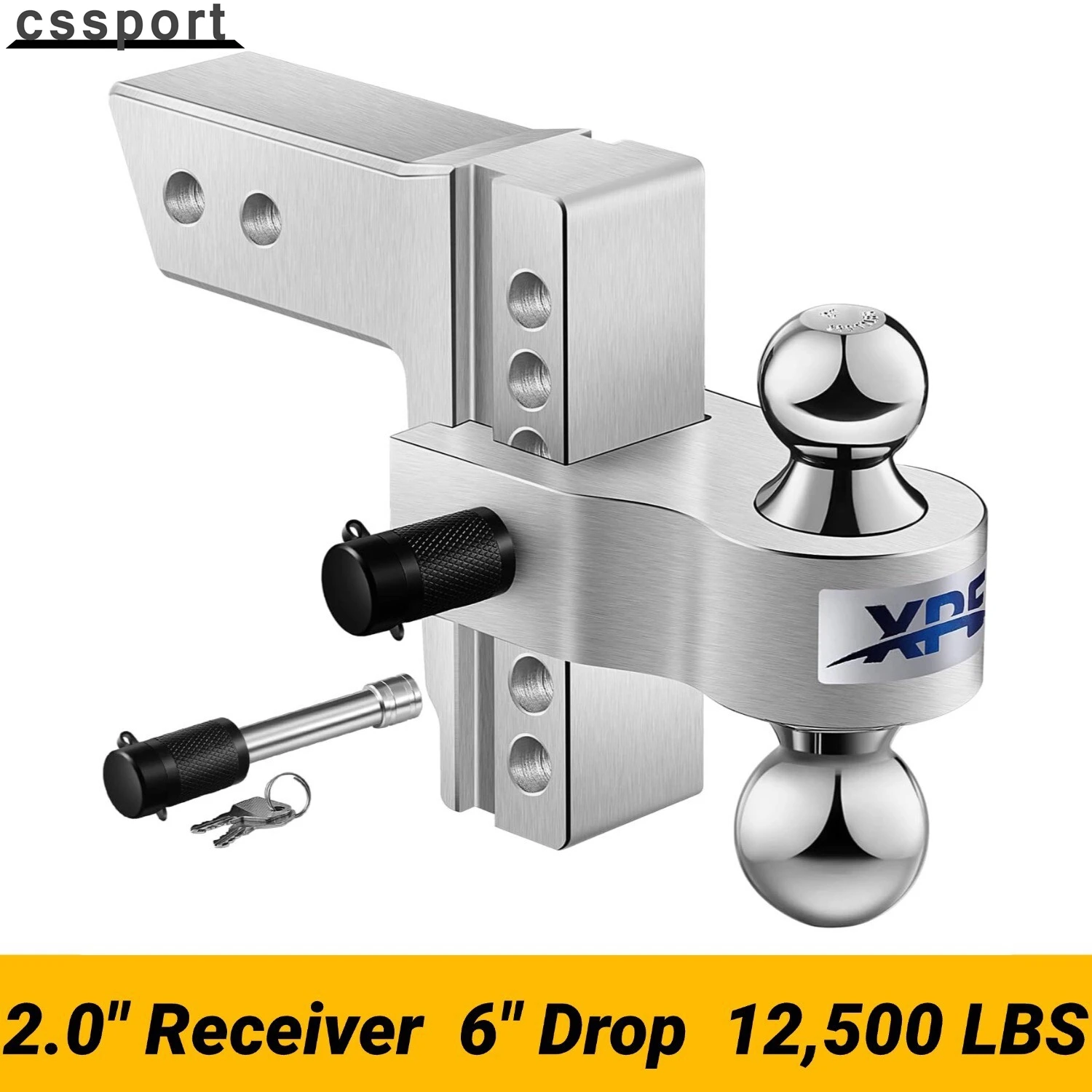 

Adjustable Trailer Hitch, 6 Inch Drop Hitch Ball Mount (Fits 2-Inch Receiver)