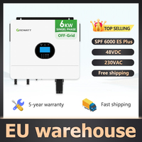 Growatt 6KW Off Grid Inverter SPF 6000 ES Plus Pure Sine Wave Single Phase 48VDC 230VAC Hybrid Inverter European warehouse