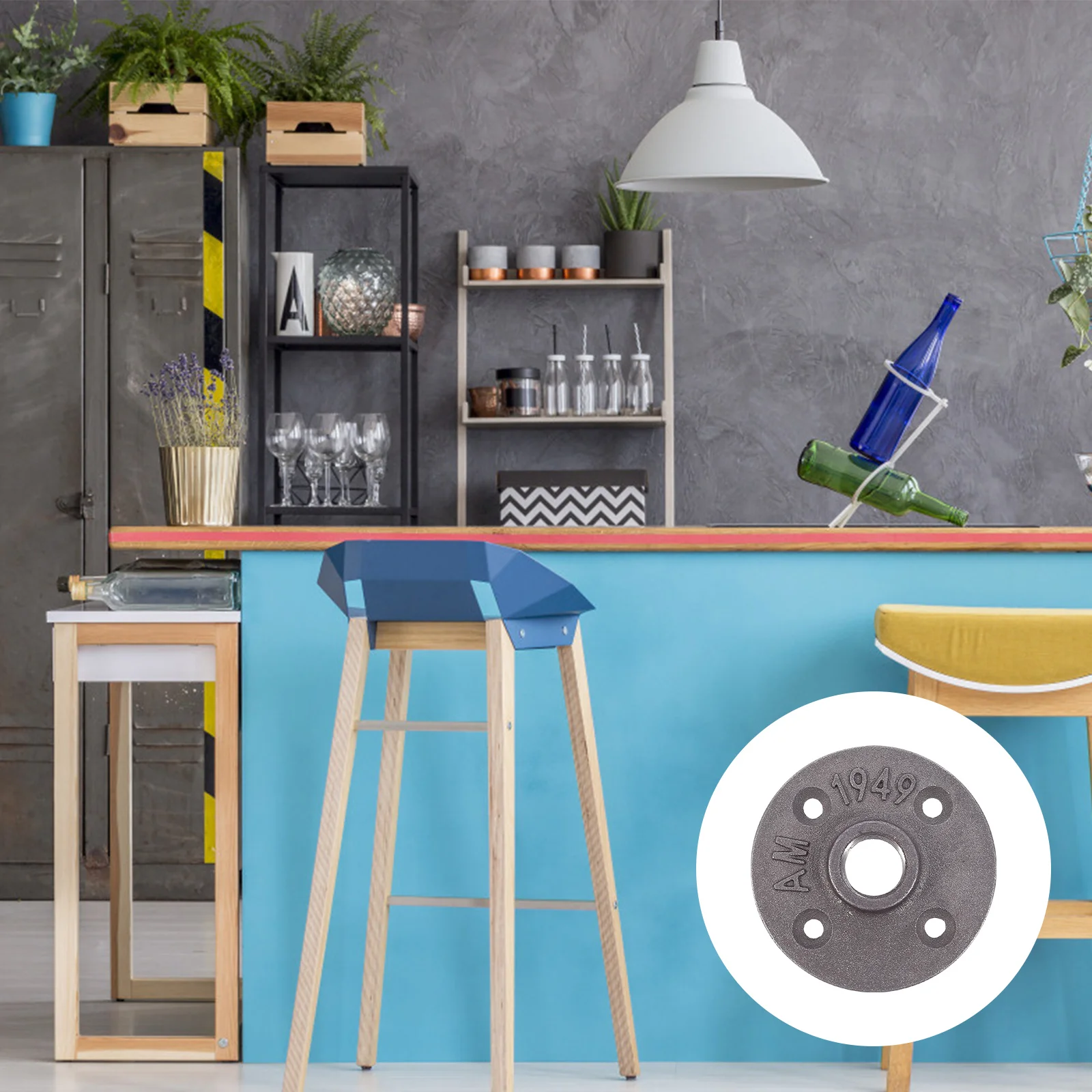 

4Pcs Floor Flange Malleable Iron Fittings Furniture Shelving Decor Durable Industrial Pipe Flanges Flange Plates