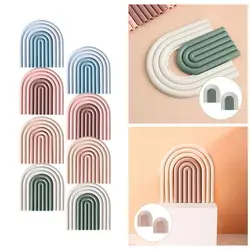 Non-Slip Rainbow Shape Tableware Insulation Mat Silicone Heat insulation Pad Tableware Placement Stackable Coffee Cup Coasters
