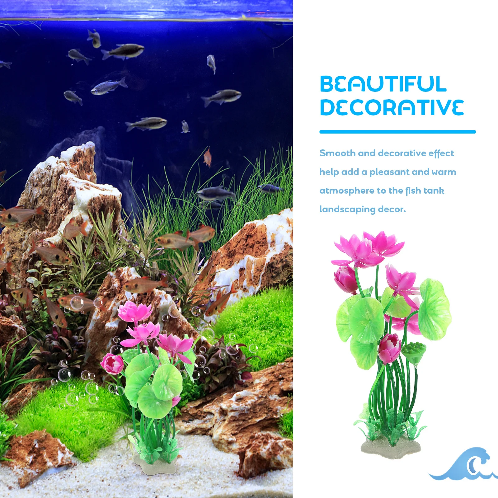 

Artificial Plastic Lotus Aquarium Decoration Fake Lotus Plant Landscaping Fish Tank Accessories Aquarium Plant Decor