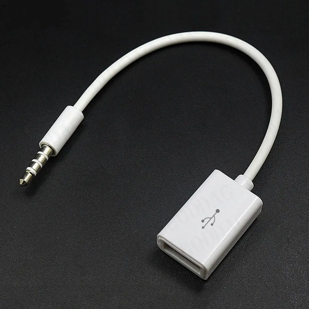 3.5Mm Auto Kabel Male Car Aux Audio Plug Jack Naar Usb 2.0 Female Converter Adapter Zwart Wit Kleur Kan kiezen