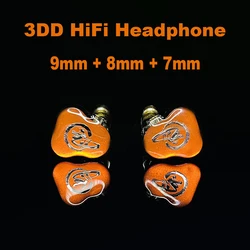 3DD IEM HiFi Headphones 3 Dynamic Drivers Earphones Wired Earbuds in-ear Headsets for Musicians IEMs 2pin Detachable Cable 3.5mm