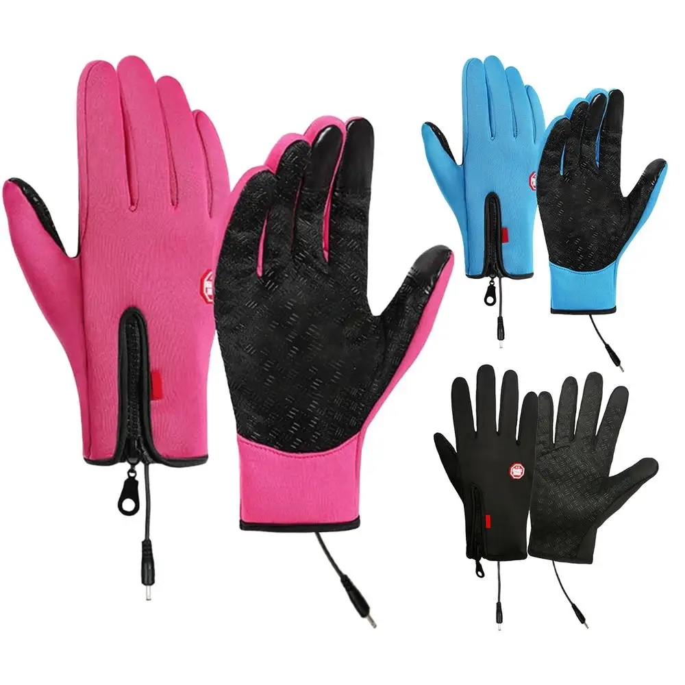 AliExpress Waterproof Winter Mittens Rechargeable USB Heated Gloves Unisex Adjustable Mittens Warm Gloves for Outdoor Activities