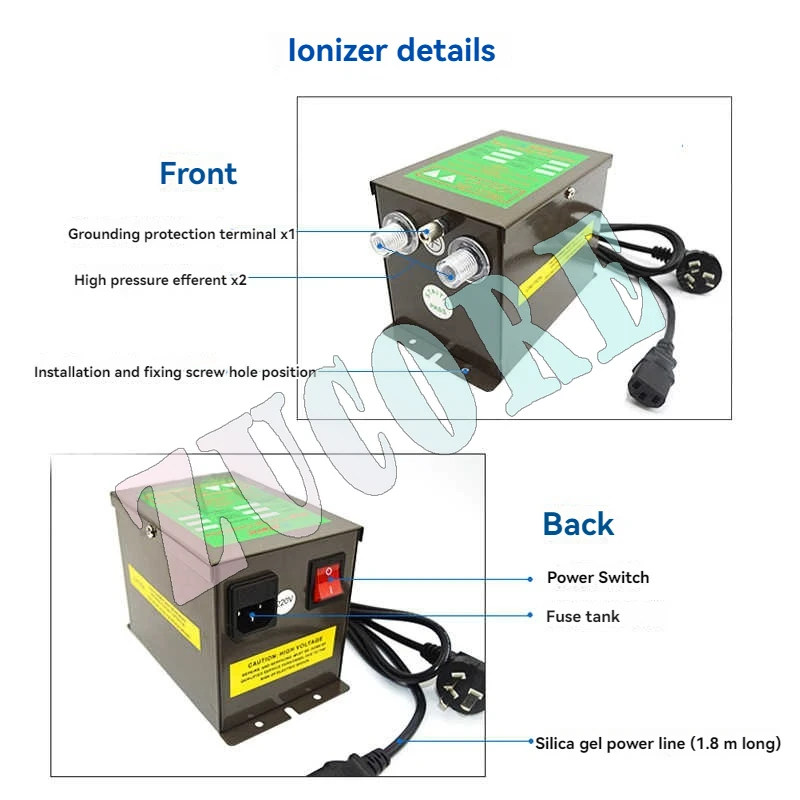مسدس إزالة الغبار الصناعي St-302d مكافحة ساكنة أيون الهواء مكافحة ساكنة الهواء إزالة الغبار الكهروستاتيكي 10kv