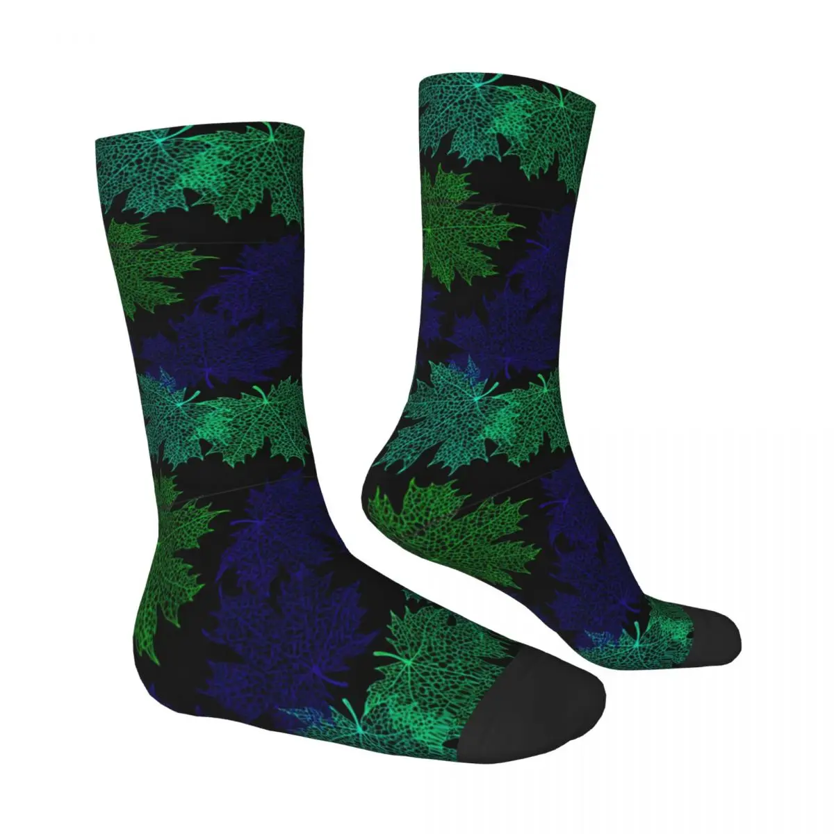 Maple Leaves Stockings Autumn Graphic Elegant Socks Winter Anti Skid Socks Unisex Men Cycling Soft Breathable Socks