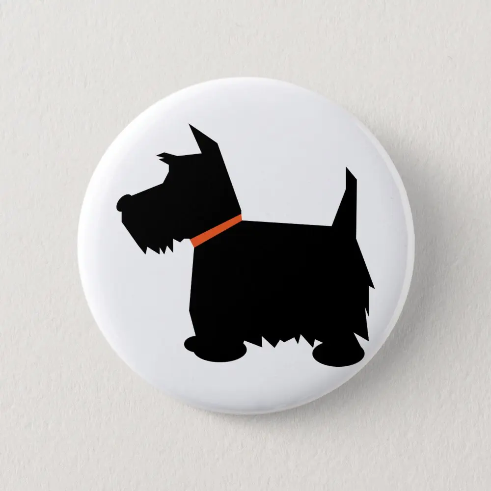 Scottish Terrier Dog Black Silhouette  Soft Button Pin Decor Hat Metal Lapel Pin Collar Women Lover Funny Jewelry Cute Clothes