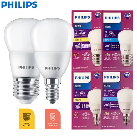 Philips MyCare LED E27 E14 3.5W (=32W) P45 Bulb Mini Size 3000K 6500k Light 220V-240V EyeComfort Original LED Indoor Lamp, 1x