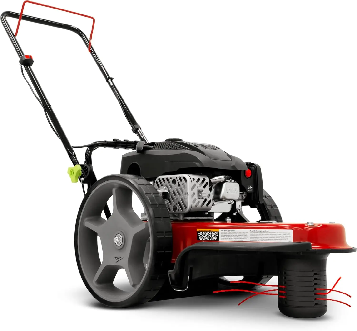 

Earthquake Walk-Behind String Mower, Hurricane Cutting Head, 160cc 4-Cycle Viper Engine, Grab-N-Go Bail, 22” Cutting Diameter, Extra-Wide 2.5" x 14.5” Airless Wheels, Adjustable Handlebar