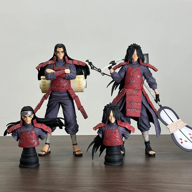 Anime Naruto Uchiha Madara figura Senju Hashirama estatuilla dos cabezas 27cm PVC figuras de acción modelo de colección juguetes regalos