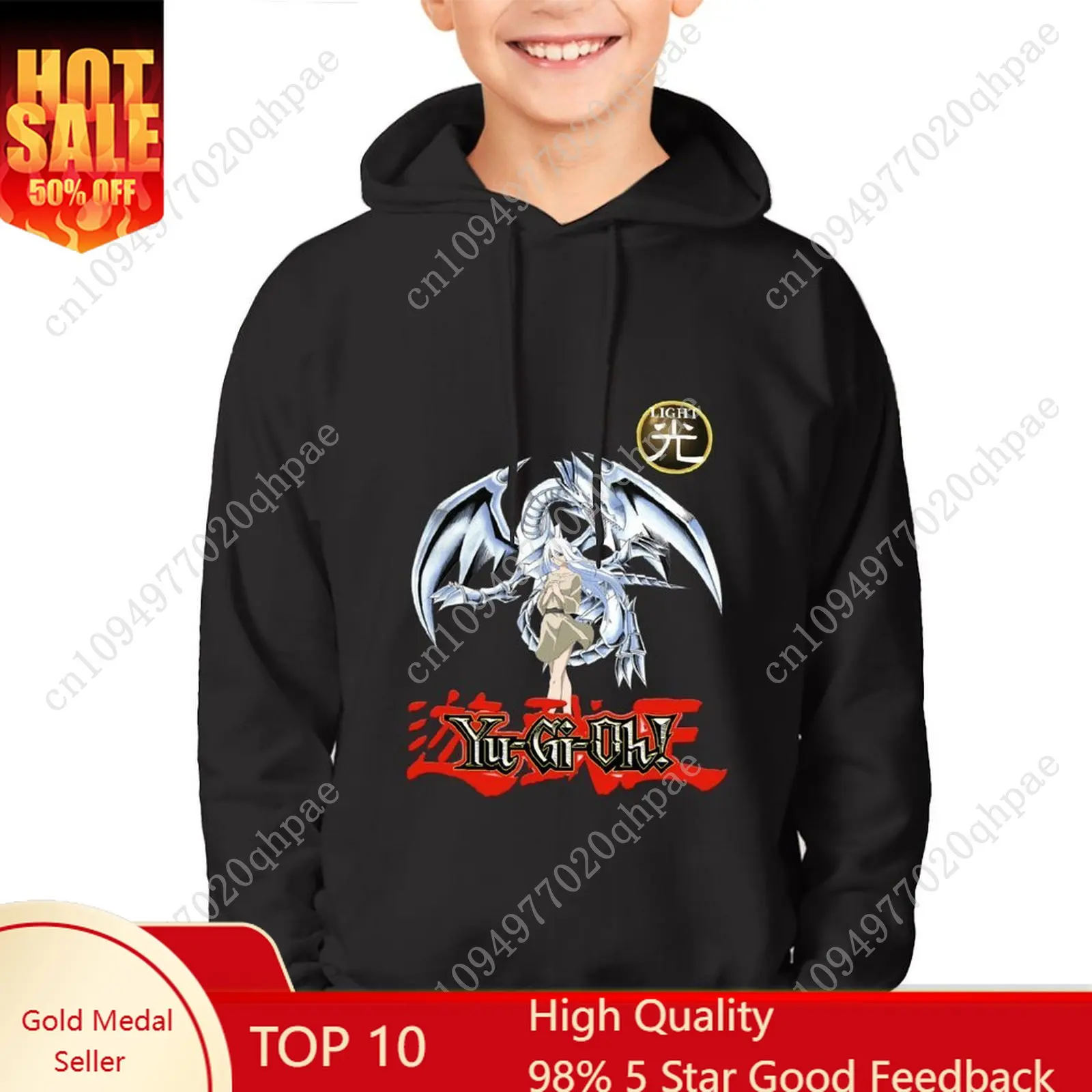 

Yu-Gi-Oh! Hoodie Boys Girls Childs Cotton High Quality Sweatshirt Lightweight Comfortable Custom Made Spring Autumn Tops
