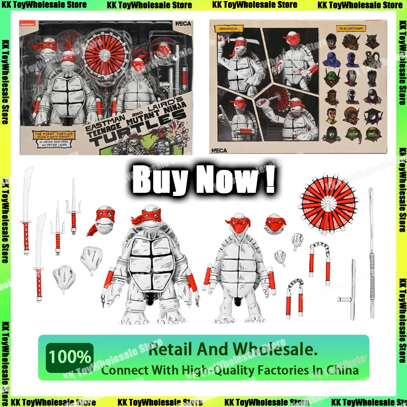 

Original Neca Tmnt Adventure Series Stump Arena Presents Black And White First Turtles 2-Pack Anime Action Figure Gifts Toys