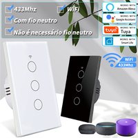Tuya WiFi Smart Switch 433MHz Light Switch Neutral/No Neutral Required 1/2/3gang Smart Life APP Voice Control Alexa Google Home