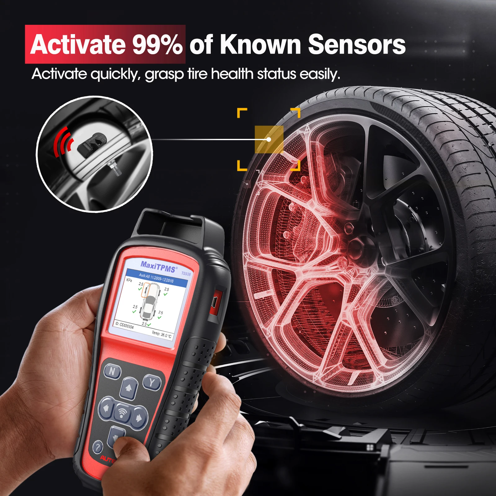 Autel MaxiTPMS TS508K Diagnostics Tool TPMS Sensor Programmer OBD 315 433MHZ Sensor Tire Pressure Diagnostic Tire Repair Tools