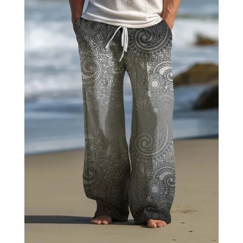 2025 خمر الرجال ثلاثية الأبعاد طباعة السراويل السراويل في الهواء الطلق ارتداء اليومي الشارع الشهير البوليستر أصفر أحمر أزرق الخصر مرونة السراويل