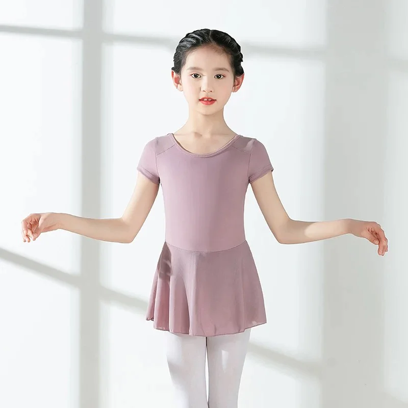 الفتيات فستان الباليه الأطفال ملابس رقص الجمباز فستان الباليه ثياب للفتيات طويلة الأكمام طفل ملابس رقص الجمباز مع تنورة #1