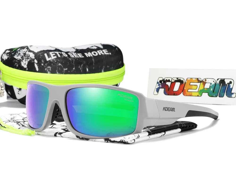 KDEAM Leistung Polarisierte Sonnenbrille Für Männer Druck Muster Design Rahmen Gläser Durchlässigkeit Cat.3 männer Sport Brille – Detail 29