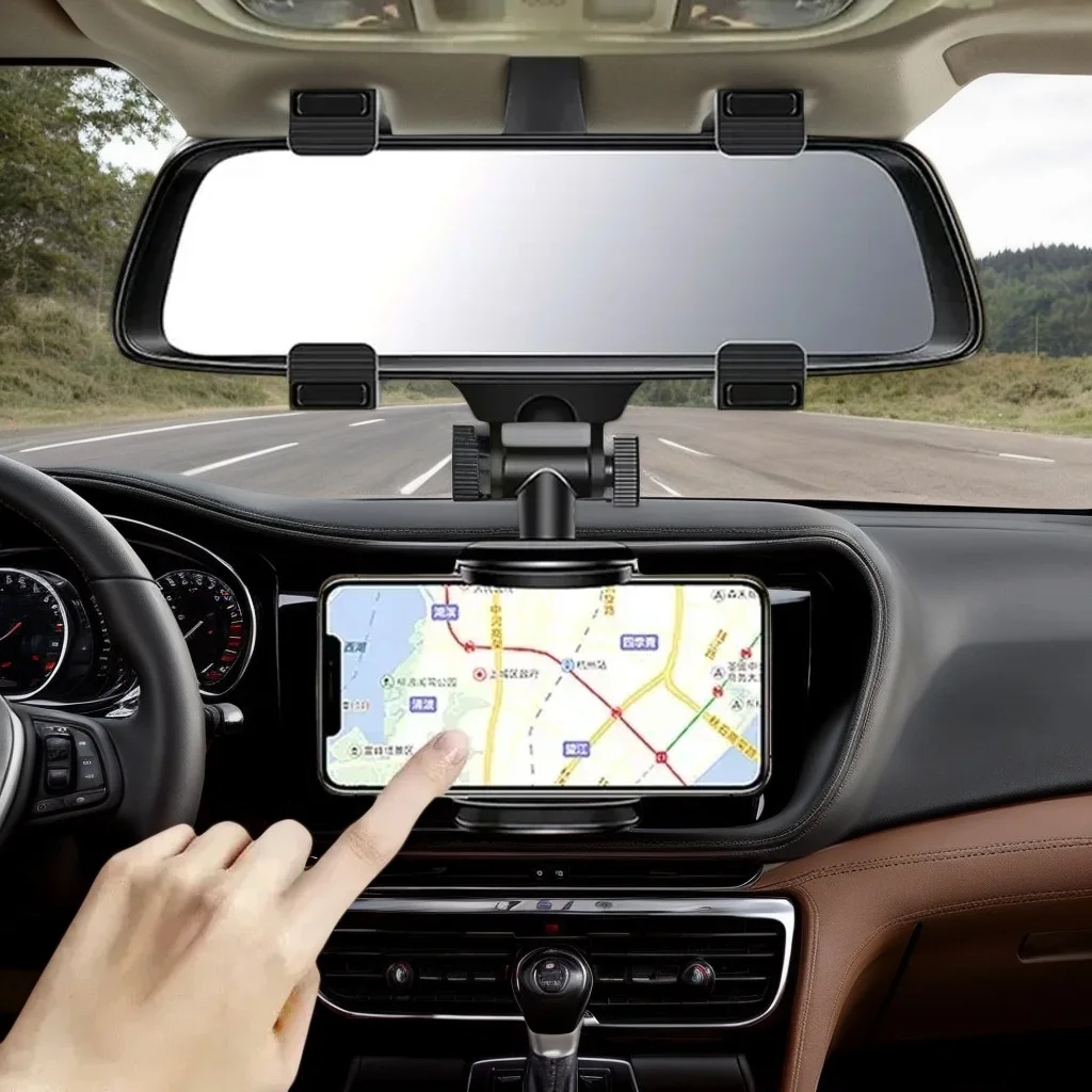

​ ​ Автомобильный держатель телефона 2025 года — складной кронштейн для крепления зеркала заднего вида для навигации, GPS и мобильных устройств