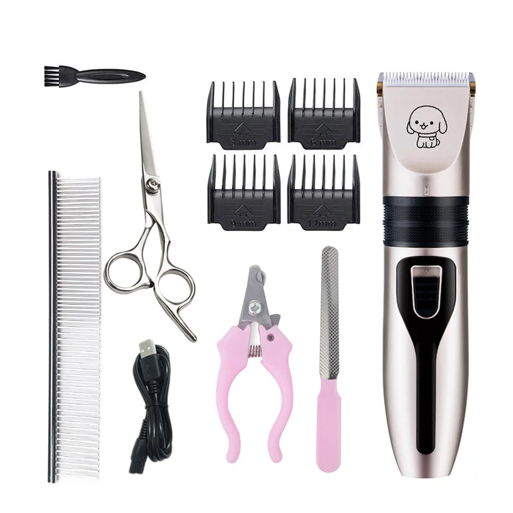 

Pet Hair Clipper Set 2 Professional Ceramic Head Quiet Safe Dog Hair Trimmer Electrical Grooming Tool Pet Clippers