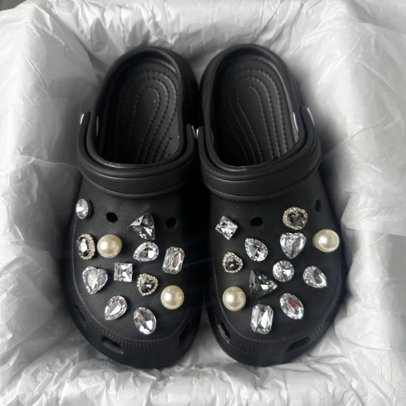 24-teiliges Sommer-Mode-Schuhcharms-Set, Zubehör für Clogs, Schuhschnallen, DIY Vintage-Edelsteine, Perlen, Diamanten, DIY 3D-Schuhdekorationen – Detail 2
