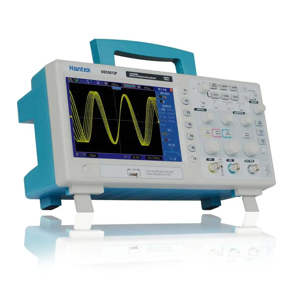 Osciloscopio Digital Portátil Hantek DSO5102P, 100MHz, 2 Canales, 1GSa/s, Longitud de Registro 40K, USB