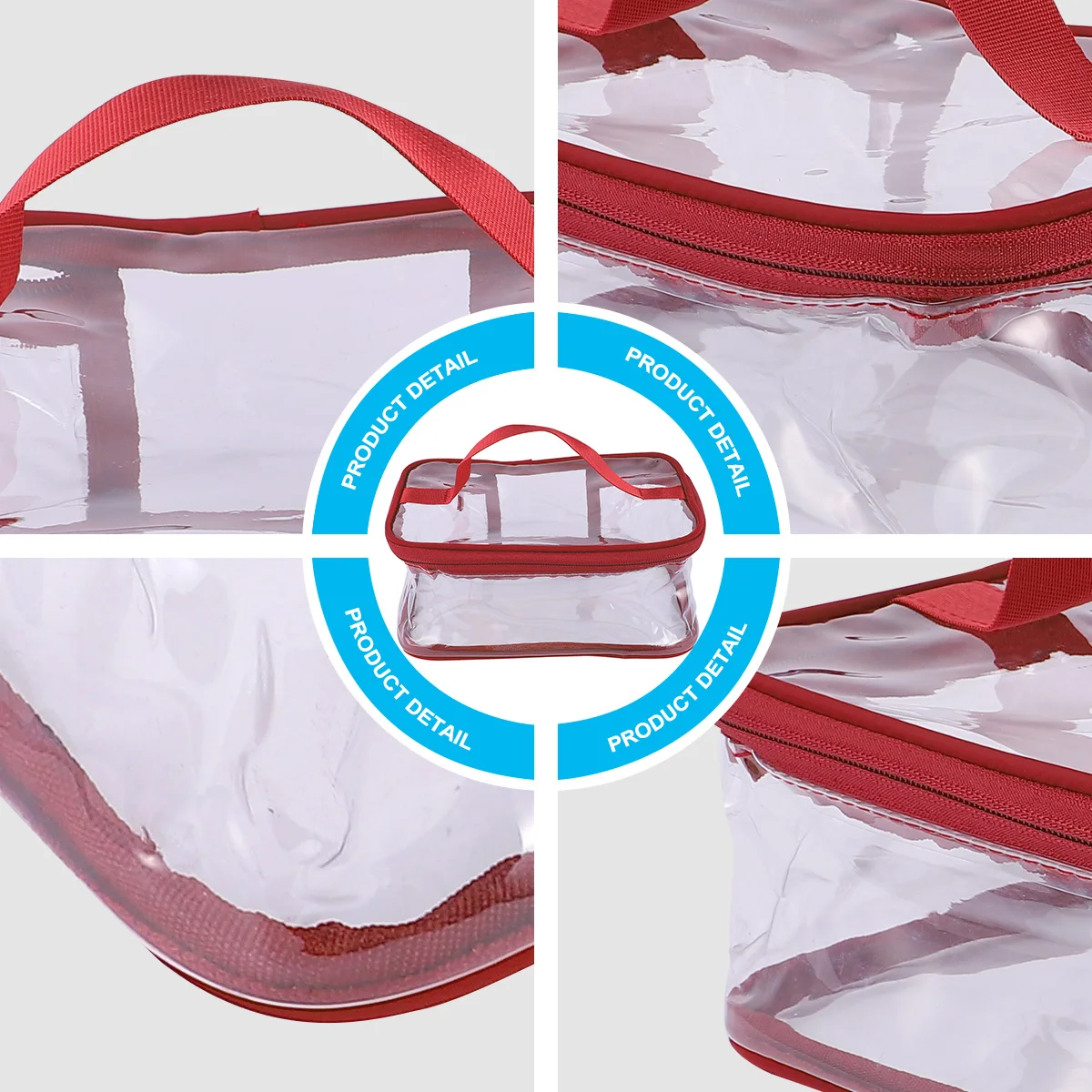 

PVC Bag Transparent Women Fashion Elegant Travel Daily Use Jelly Bag Storage Waterproof Cloth High Capacity