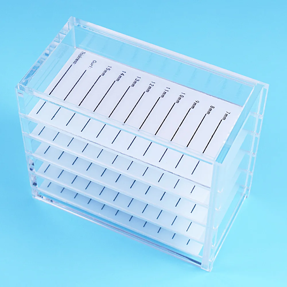 

HUAZDS False Eyelash Extension Display Stand Acrylic 5 Layers Pallet Lash Display Holder Eyelashes Storage Box