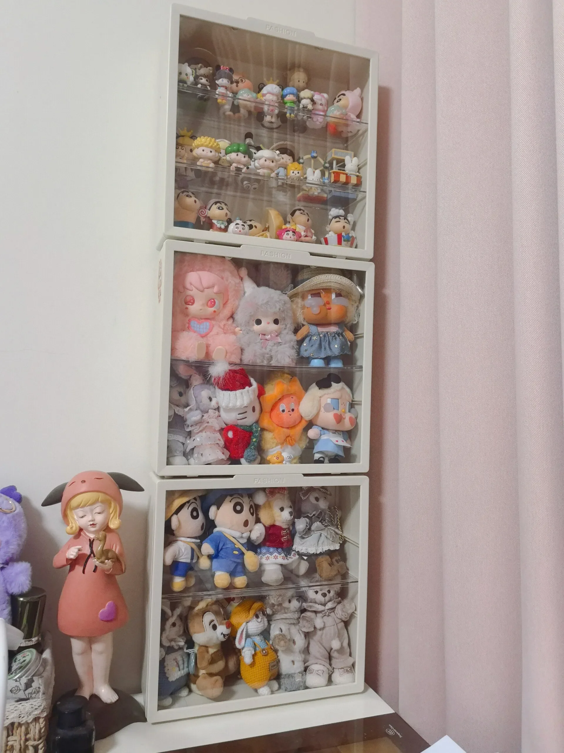 Plush Toy Display Box for Labubu Dolls Wall Mounted Toy Organizer Cotton Doll Storage Box Display Cabinet Case for Action Figure