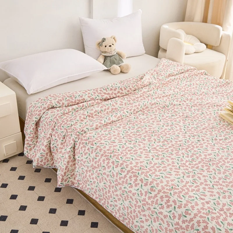 1pc Washable cotton summer quilt  skin friendly and breathable air conditioner  double sized summer soft and thin quilt