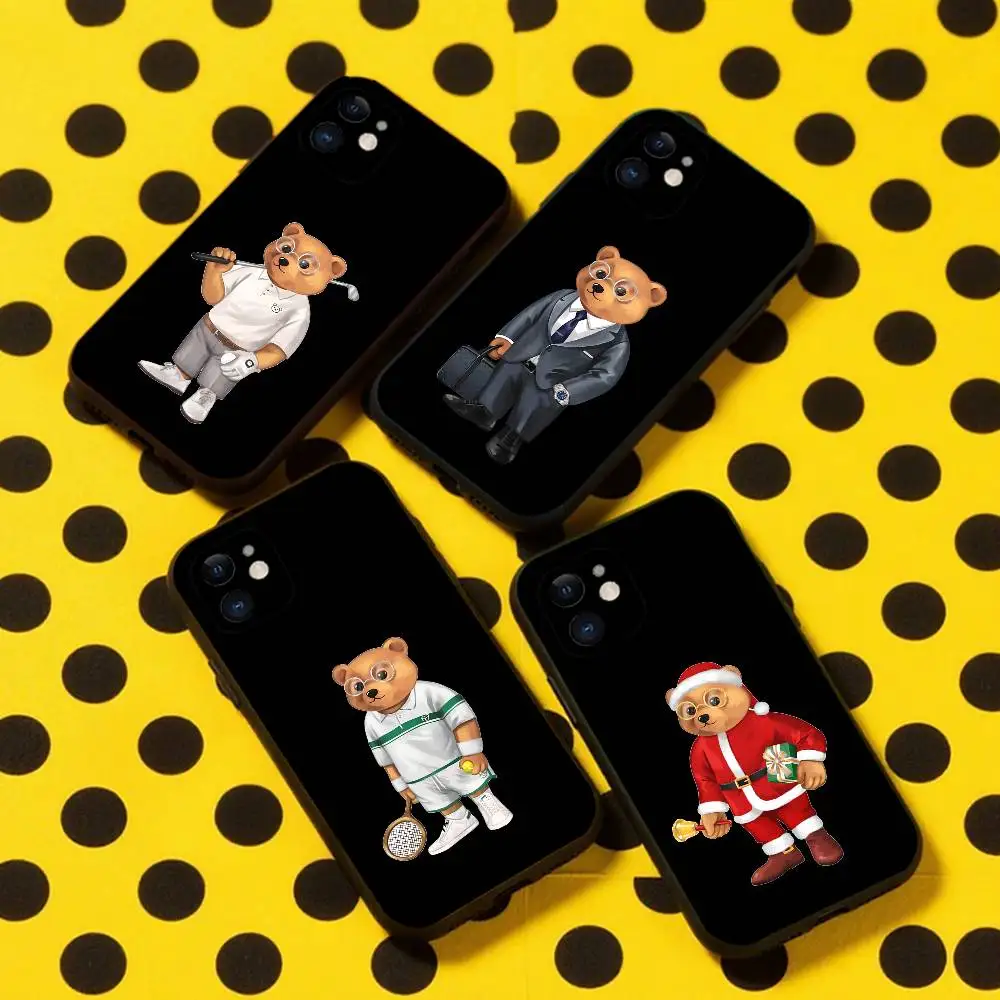 

Fashion B-Baron Filou Bear Phone Case For iPhone 16,15,14,13,12,11,Pro,Max,Plus,X,XS,XR,SE,8,7,Mini,Soft Silicone Black Case