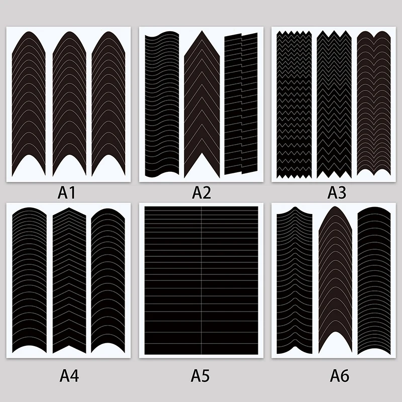 French Manicure Edge adesivo ausiliario per unghie linea ondulata suggerimenti per Nail Art fai da te guide adesivi strisce per Stencil strumenti per unghie decorazione