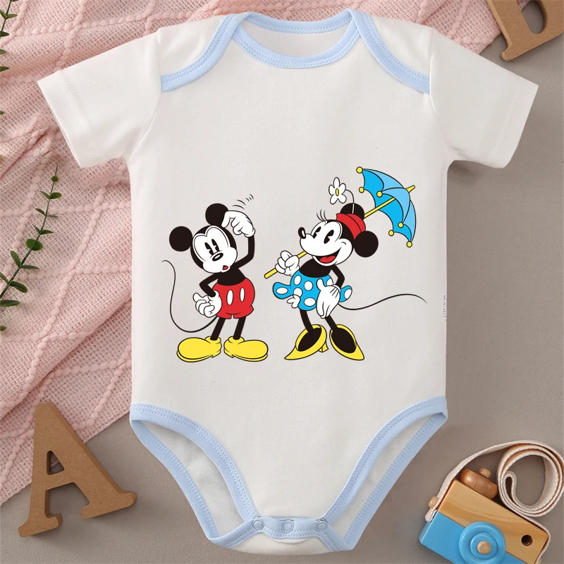 

MINISO Минни с принтом Микки из чистого хлопка, детский комбинезон, комбинезон, боди для новорожденных от 0 до 12 месяцев, лучший подарок для ребенка