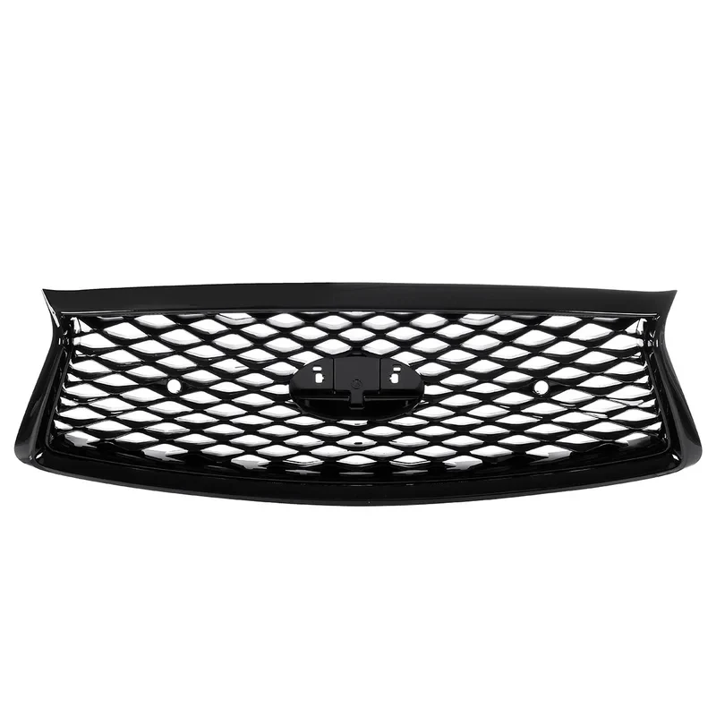 Glossy Black Racing Front Upper Bumper Hood Mesh Grille Q50 Q50S 2014‑2022 Auto Exterior Body Parts
