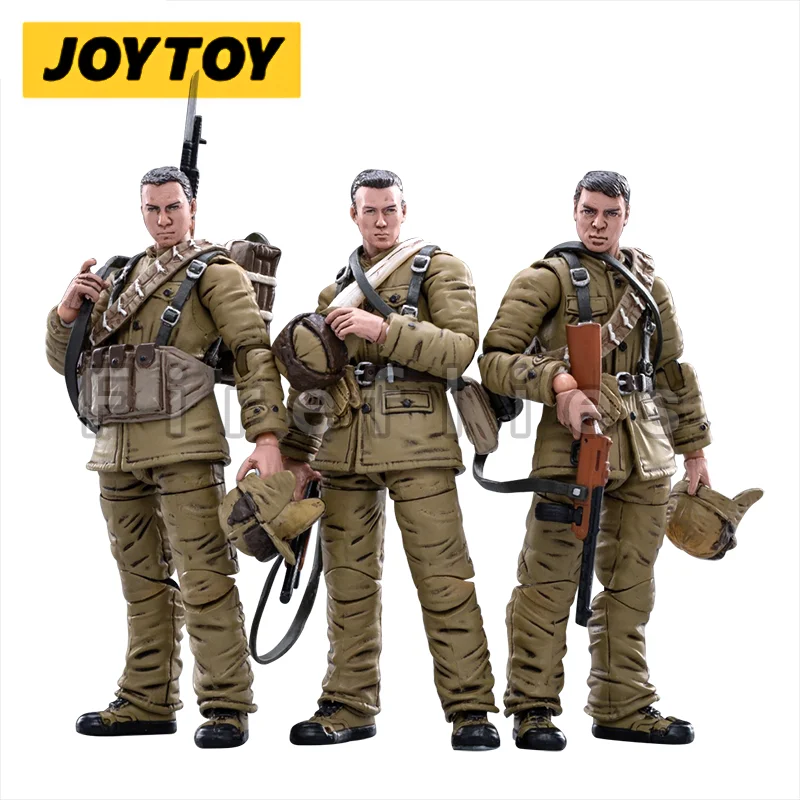 1/18 JOYTOY Action Figure (3 ชิ้น/เซ็ต) คนจีนอาสาสมัครกองทัพฤดูหนาวชุดคอลเลกชันรุ่นของเล่น