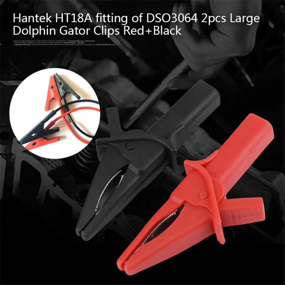 Hantek HT18A Positive And Negative Dolphin/Alligator Clip Suitable For Oscilloscope Red+Black Oscilloscope Accessories