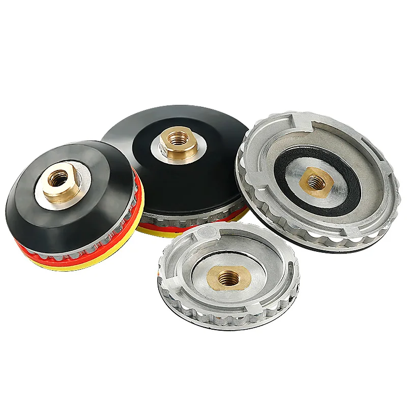 100mm 125mm Snail Lock Backer Pad Aluminum Rubber Adapter Backing Pad For Diamond Edge Polishing Pad Holder M14 5/8-11 Thread