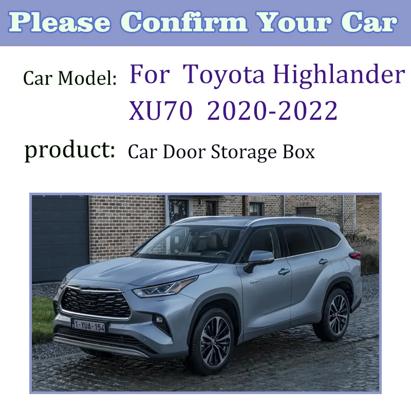 Car Door Slot Storage Box For Toyota Highlander XU70 Accessories Crown Kluger 2020-2022 Auto Interior Storage Box Cover Bodykits