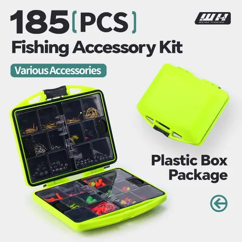WEIHE 185pcs Fishing Accessories Set Box Pesca Peche Fishing Hook Combo