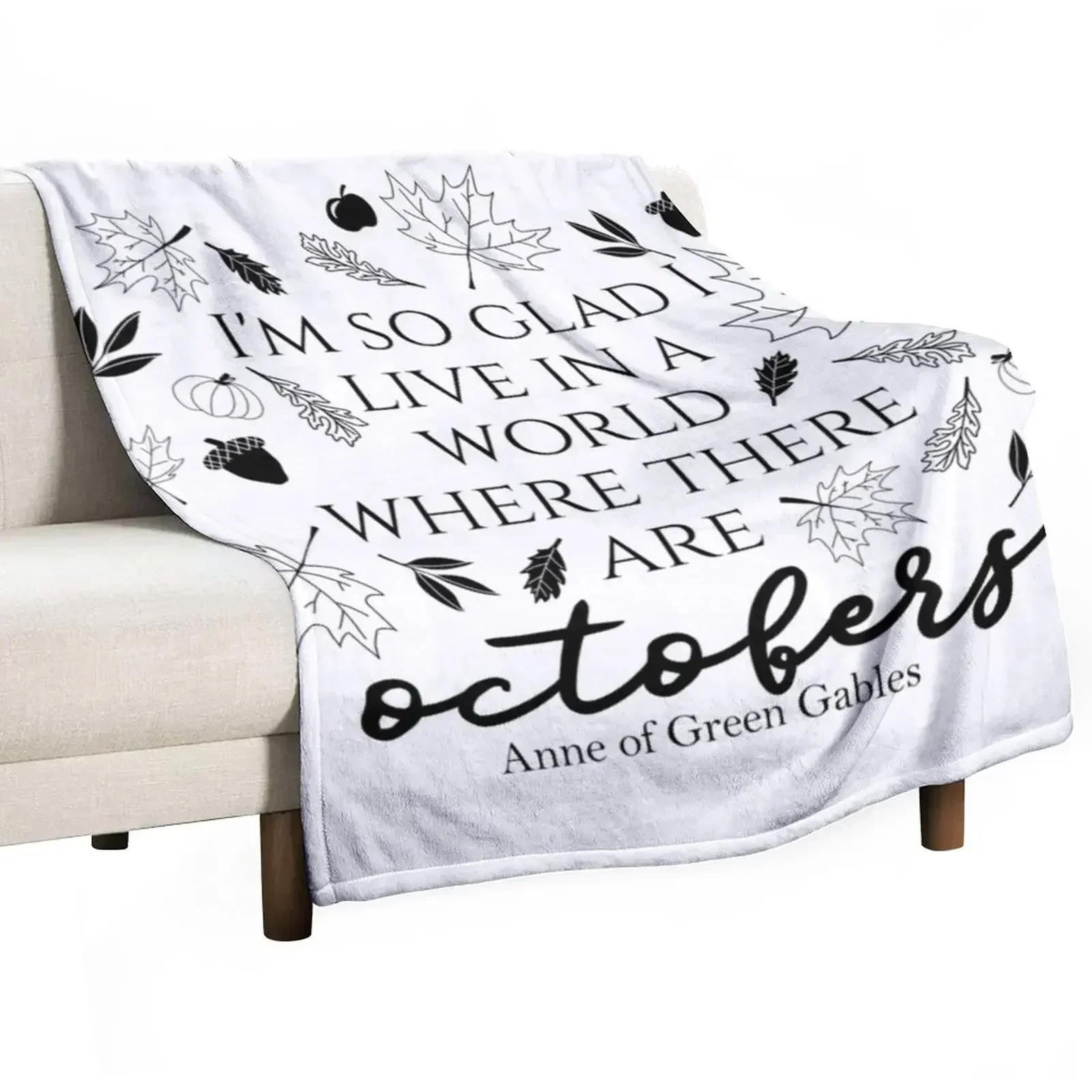 Anne of Green Gables \ Anne with an E October Quote Throw Blanket cosplay anime Summer Blankets