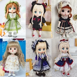 Ob11 Pop Leuke Ins Stijl Jurk Prinses Jurk Pop Kleding Vintage Meisje Kant Rok Hoofdtooi Voor Nendoroids P9, 1/12 Bjd, Gsc