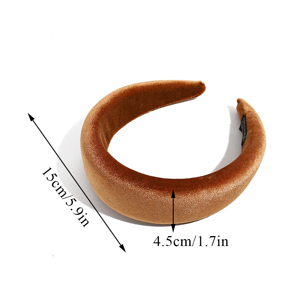 Non-slip Flannel Head Hoop Velvet Padded Headbands Thicken Sponge Hair Hoop Solid Color Wide Hairbands Hair Accessories Vintage