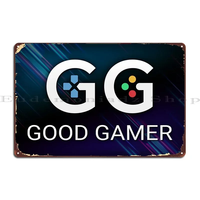 Gg Good Gamer Video Game Metal Sign Retro Bar Poster PaintingCustomized Tin Sign Poster