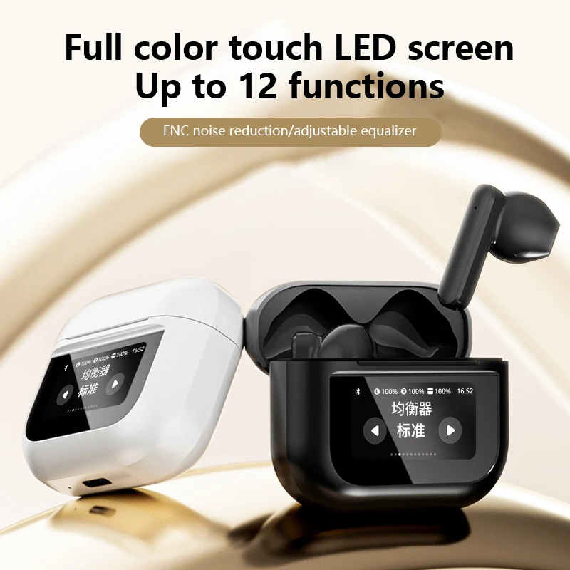 

Беспроводные наушники YX28, Bluetooth, цветной ЖК-экран, активное шумоподавление