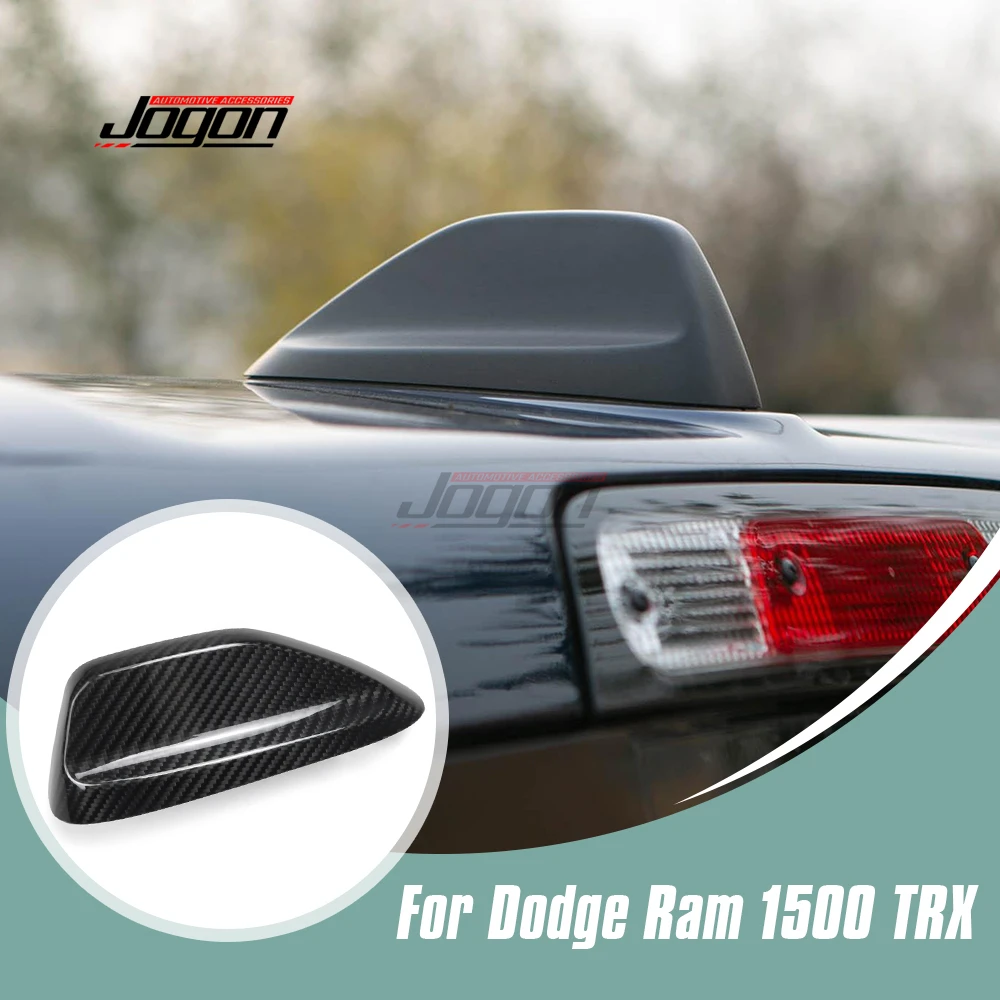 Real Carbon Fiber Exterior Car Roof Antenna Stickers Shark Fin Cover Trim Accessories For Dodge Ram 1500 TRX Off-Road 2019-2025