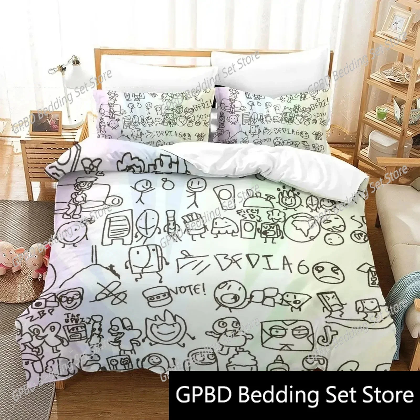 

3D Print Cartoon Jacknjellify Comfortable Duvet Quilt Cover Pillowcase Bedding Set Children Bedroom Decoration Home Textile