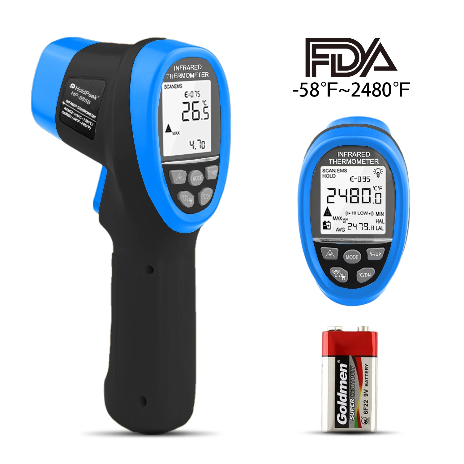 Instruction Manual for 985A 985B Non‑contact Infrared Thermometer – Operation, Maintenance & Specifications Guide