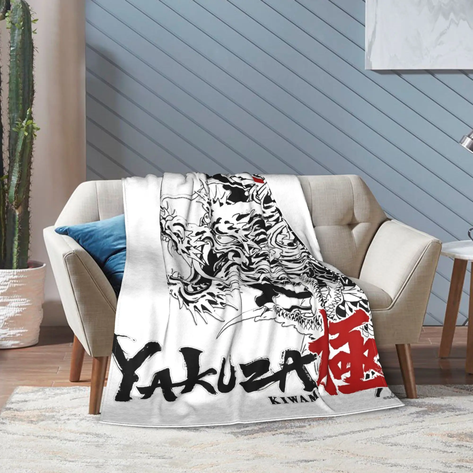 مثل التنين وياكوزا كيوامي بطانية الصوف المرجاني أفخم اليابان لعبة سوبر لينة رمي البطانيات غرفة نوم أريكة لحاف متعدد الوظائف