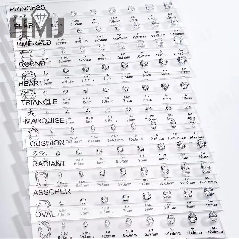 Top-Qualität 5A CZ Vergleich Moissanit Größe Diamant Schmuck Händler Werkzeuge Set 11 Formen Diamant Größe Werkzeuge für Juweliergeschäft – Detail 3