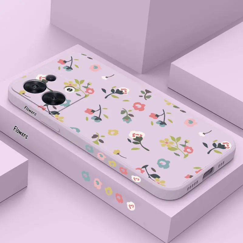 Scatter Flowers Silicone Phone Case For OPPO Reno 8 10 7 7Z 10 Pro Plus 6 Pro Plus 7 Lite 6 Lite 8T 6 6Z 5F 8 Pro 10 Pro Cover