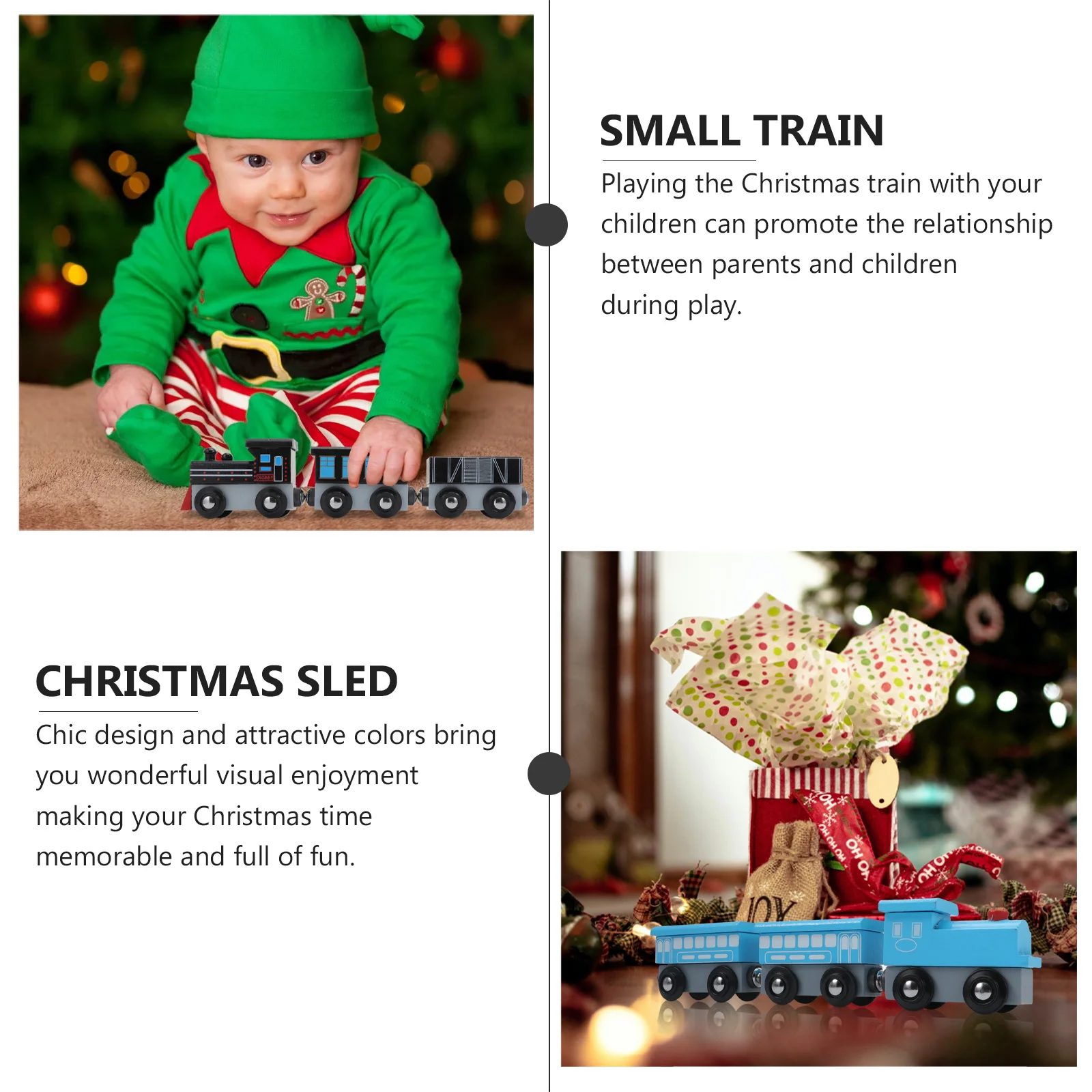 6Pcs Holz Drei-Abschnitt Gemalt Magnetische Zug Frühen Pädagogisches Spielzeug Kinder Geschenk Belohnung Dekoration Holz Zug Spielzeug